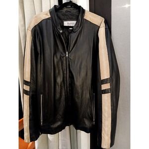 Vintage Wilson M. Julian black Leather XL Men biker motorcycle Jacket coat suede
